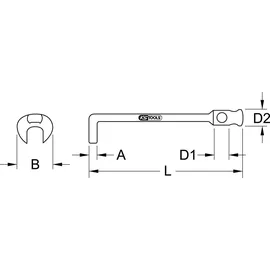 KS Tools Klauenschlüssel ohne Drehstift 21 mm