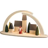 seiffener volkskunst eg schauwerkstatt Seiffener Volkskunst | LED Lichterbogen Schwibbogen 42x21cm | Original Erzgebirgische Volkskunst | 15382 | Weihnachten Weihnachtsbogen | Stadt mit Weihnachtswichtel