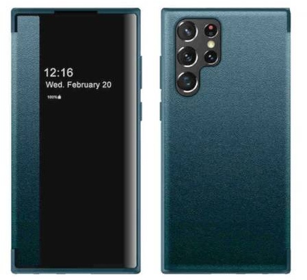 Für Samsung Galaxy S23 Ultra 5G View Mirror Smartcover Grün Schutzhülle Cover Etuis Tasche Hülle Neu Case Wake UP Funktion