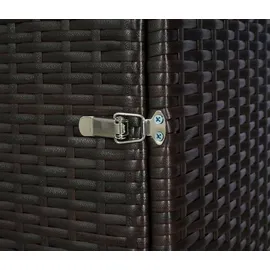 Mendler 2er-Mülltonnenverkleidung HWC-E25, Mülltonnenbox Mülltonnenabdeckung, Poly-Rattan 2x120l ~ braun