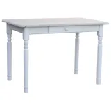 Küchentisch Esstisch Speisetisch Tisch Kiefer Weiss Farbe Unbehandelt mit Schublade - 80 x 80 cm