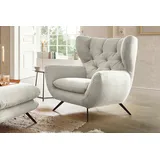 KAWOLA Sessel CHARME Hochlehnsessel Cord cremeweiß