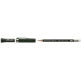 Faber-Castell Bleistift Castell 9000 B dunkelgrün mit Radierer