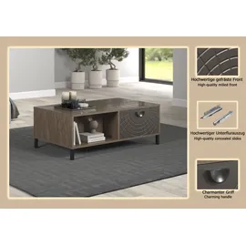 Home Affaire Couchtisch Fusion Braun Eiche 110 x 37 x 60 cm