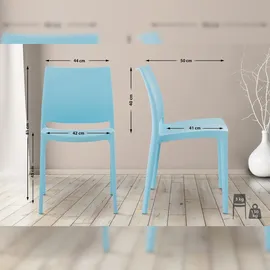 CLP Maya Gartenstuhl 44 x 44 x 81 cm hellblau 4 St.
