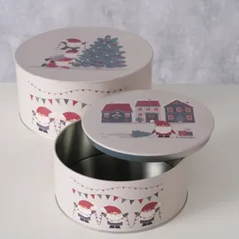 Boltze Dosen zur Aufbewahrung MONTI Ø 16-20 cm 2-tlg. beige