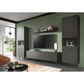 VCM MID.YOU Wohnkombination Linea grau schwarz B/H/T: ca. 331.00x195.00x40.00