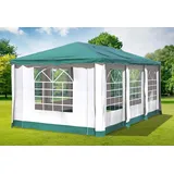 Gartenpavillon 3x6m Polyester Grün Partyzelt Wasserdicht Fenster Festzelt Event