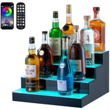 Vevor Barregal Weinregal, LED Beleuchtung Wandmontage 4-stufig 406mm Display