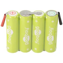 goobay 4x AA (Mignon) - 2100 mAh - Lötfahne (Z), Nickel-Metallhydrid Akku (NiMH), 4,8 V