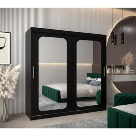 möbel kryspol Schwebetürenschrank Promo 200 x 200 x 62 cm Schwarz