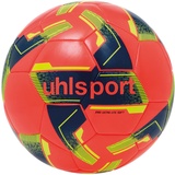 Uhlsport Ultra LITE Soft 290, Junior Fußball Spielball Trainingsball Fußball, für Kinder bis zu 10 Jahren, fluo rot/marine/fluo gelb 3