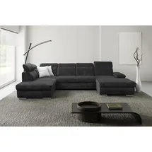 werk2 Eckcouch Polyester U-Form 3-Sitzer Grau