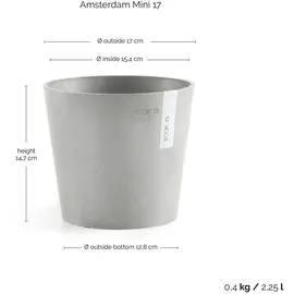 ecopot Amsterdam Mini Ø 17 x 14,9 cm Weißgrau
