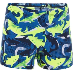 Boxer-Badehose Jungen - Fitib blau/neongelb stahlblau|fluoreszierendes Hellgelb 131-140cm 8-9J