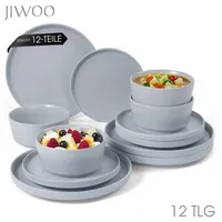 JIWOO Roman Holiday Tafelservice 12-tlg. matt grau
