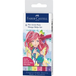 Faber-Castell Tuschestifte Pitt Artist Pens Manga Shojo, 6er Etui