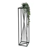 DanDiBo Ambiente DanDiBo Blumenhocker Metall Schwarz Eckig 70-100 cm Blumenständer Beistelltisch Blumensäule Design Modern Pflanzenständer Pflanzenhocker 100 cm)