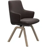 Polsterstuhl STRESSLESS "Laurel", braun (chocolate paloma, walnuss), B:58cm H:92cm T:59cm, Leder PALOMA: PALOMA ist ein durchgefärbtes Semianilin-Möbelleder mit natürlicher Narbung., Stühle, Polsterstuhl, Low Back mit Armlehne, Größe L, mit schräggestellten Beinen in Walnuss