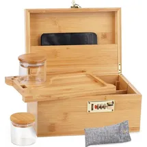luxuskollektion Bambusbox Aufbewahrungsbox Zahlenschloss Tablett L 1-tlg. Braun