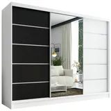 A&J MöbelLand Schiebetürenschrank AURELIA 1 200 x 215 x 59,5 cm Schwarz/Weiß
