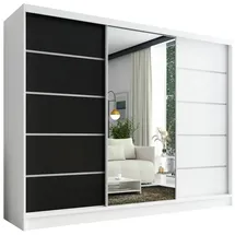 A&J MöbelLand Schiebetürenschrank AURELIA 1 200 x 215 x 59,5 cm Schwarz/Weiß