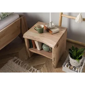 Massivmoebel24 Nachtschrank Akazie 45 x 40 x 45 cm Beige