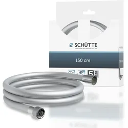 Brauseschlauch SCHÜTTE, silber (silberfarben matt), L:1,5m, PVC, Schläuche, 150 cm, inkl. Wasserspardichtung - bis 50% Wasserersparnis