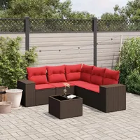 vidaXL Gartensofa-Set 6-tlg. braun