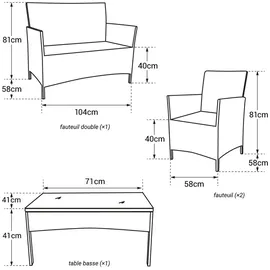 Happy Garden 901GC Gartenmöbel-Set Stahl