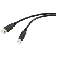 Renkforce USB-Kabel USB 2.0 USB-A Stecker, USB-B Stecker 20.00 m Schwarz Geflechtschirm RF-5720372