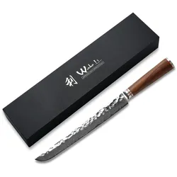 Wakoli Nussbaum Damast Fleischmesser I 27,5 cm Klinge I Nussbaumholzgriff