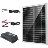 Nicesolar Solarpanel 12V Monokristallines Solarmodulsystem-Set, 100 Watt Solarpanel mit 20 A Laderegler für netzunabhängige 12 Valt Energieladung für Camping, Wohnwagen