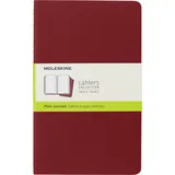 Moleskine Cahier Blanko Large, Kartoneinband) 3-er-Set preiselbeerrot