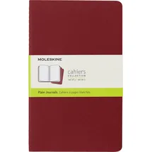 Moleskine Cahier Blanko Large, Kartoneinband) 3-er-Set preiselbeerrot