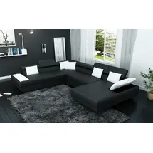 JV Möbel Ledersofa Sofa mit USB Polster Eck Garnitur Wohnlandschaft XXL Big Ecksofa 2719D