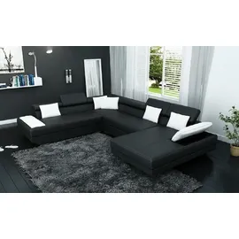 JV Möbel Ledersofa Sofa mit USB Polster Eck Garnitur Wohnlandschaft XXL Big Ecksofa 2719D