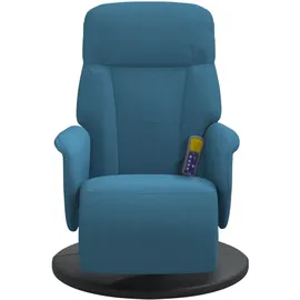 vidaXL Massagesessel mit Fußteil Blau Samt