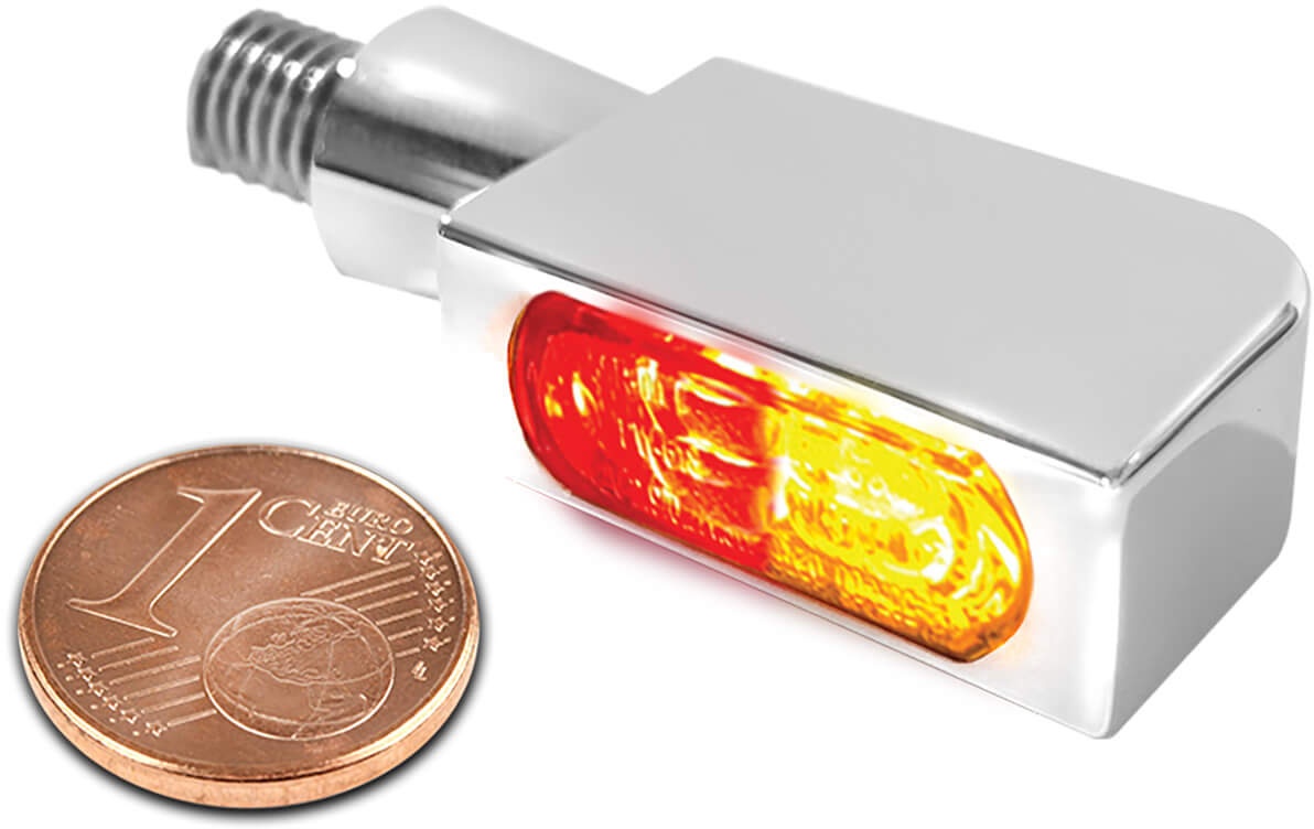 HeinzBikes BLOKK-Line MIRCO 3in1 LED richtingaanwijzer, rem achterlicht, multifit - alle merken, zilver