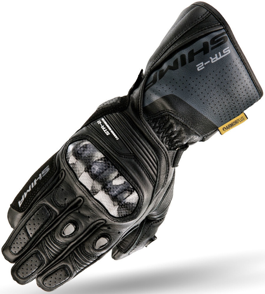 SHIMA STR-2 Motorradhandschuhe, schwarz, Größe L