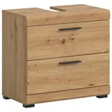 furnling Waschbeckenunterschrank Scott 2 Schubladen, Badmöbel, Badschrank, Badunterschrank, 60 cm breit beige