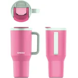 Kambukka Rio Thermobecher mit Henkel, 1000 ml, Bubblegum Mint mit luftdichtem Deckel