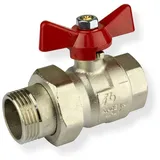 stabilo-sanitär Messing Kugelhahn 1/2 Zoll Ig/ag Dn15 Absperrhahn Flügelgriff