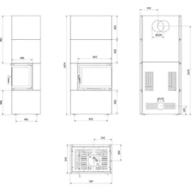 Kratki Simple 8 - 2-seitig rechts | Bausatz weiß | 8 kW