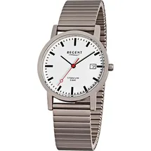 REGENT Titan F-475 Quarz Uhr Armband Silber/Grau 28 mm URF475