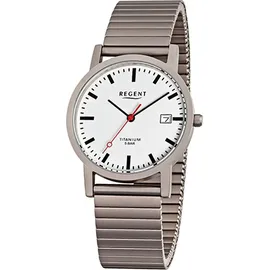REGENT Titan F-475 Quarz Uhr Armband Silber/Grau 28 mm URF475
