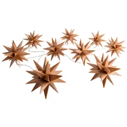 Lichterkette Außenlampe Gartendeko Sterne gold Weihnachten Advent Deko IP44 LED