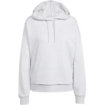adidas Damen Essentials LINEAR French Terry Hoodie, Light Grey Heather/White, L