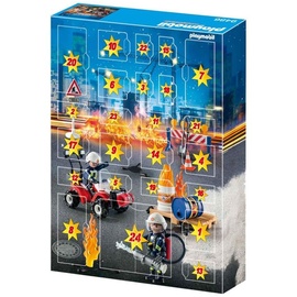 Playmobil Adventskalender Feuerwehreinsatz auf der Baustelle 9486