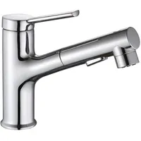 Ahlsen Küchenarmatur mit herausziehbarer Brause, Spültischarmatur mit Brause, Küchenarmatur mit 120° schwenkbarer Brause aus Messing, geeignet für